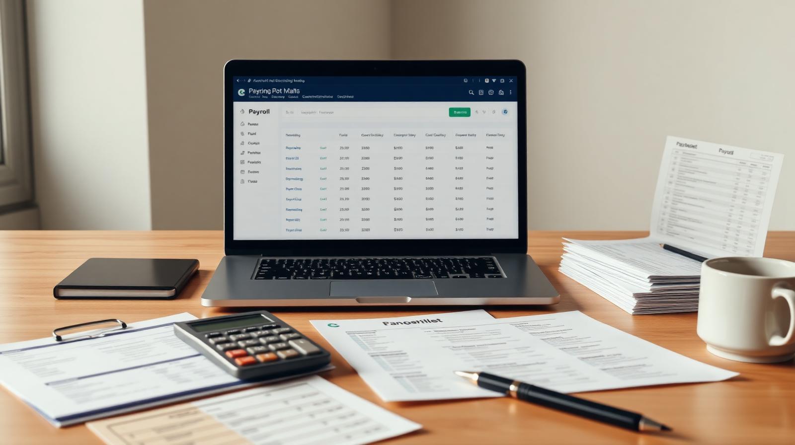 Payroll records, timesheets, and calculator for small business payroll support